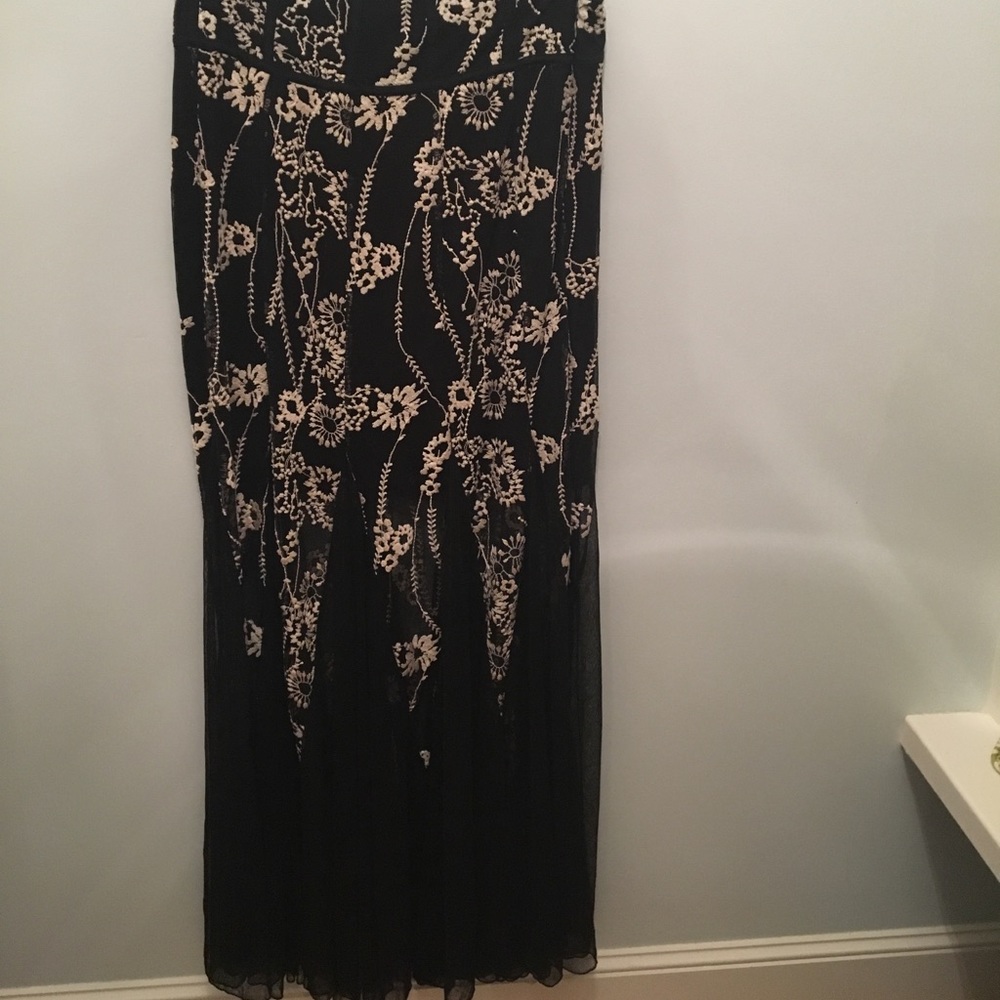 Free people sheer  embroidered maxi skirt
